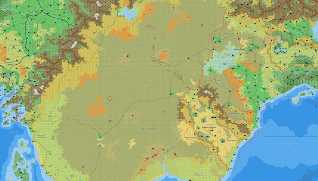 The Sindh Desert, 8 miles per hex by Jose Ignacio Ramos Lomelin, March 2018 (version 3)