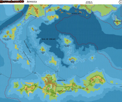 Adhuza 2300 BC, 8 miles per hex, by John Calvin, July 2010 (version 1)