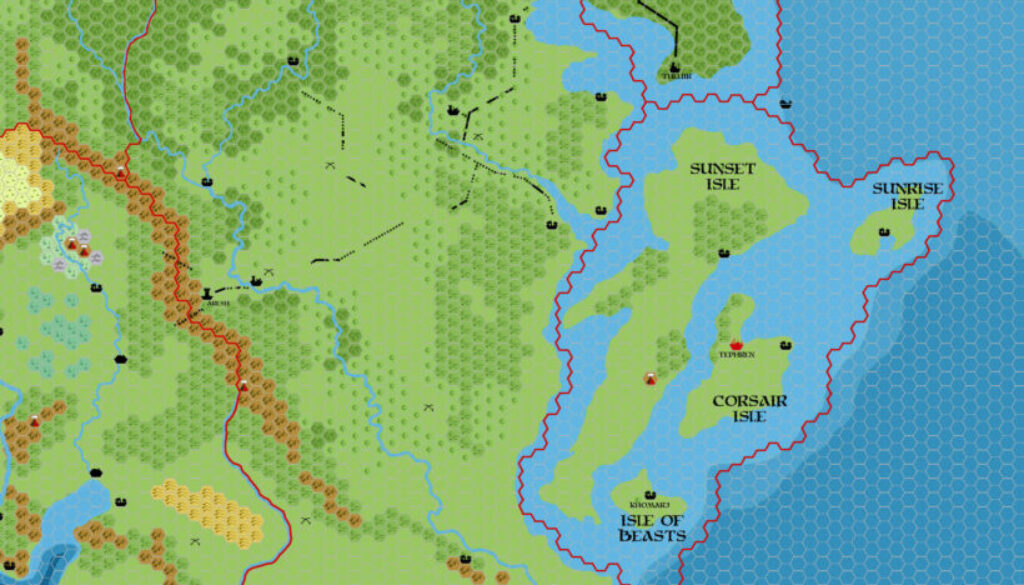 Frontierlands 2300 BC, 8 miles per hex, by John Calvin, December 2010 (version 3)