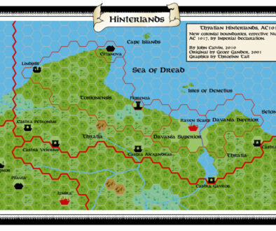 Hinterlands 1017 AC, 24 miles per hex, by John Calvin, November 2010