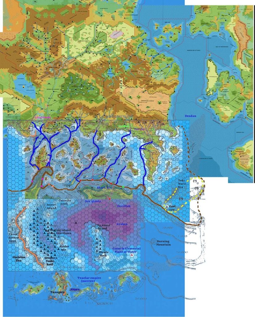 Known World Master Template, 8 miles per hex, by John Calvin, September 2009