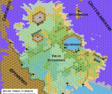 The Marsh of Putrescence, 8 miles per hex, by John Calvin, August 2009 (version 2)