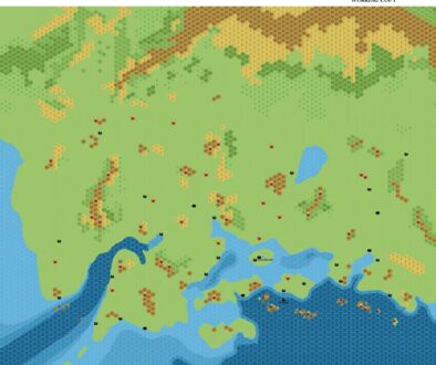 Taymora 2300 BC, 8 miles per hex, by John Calvin, September 2009 (version 2)