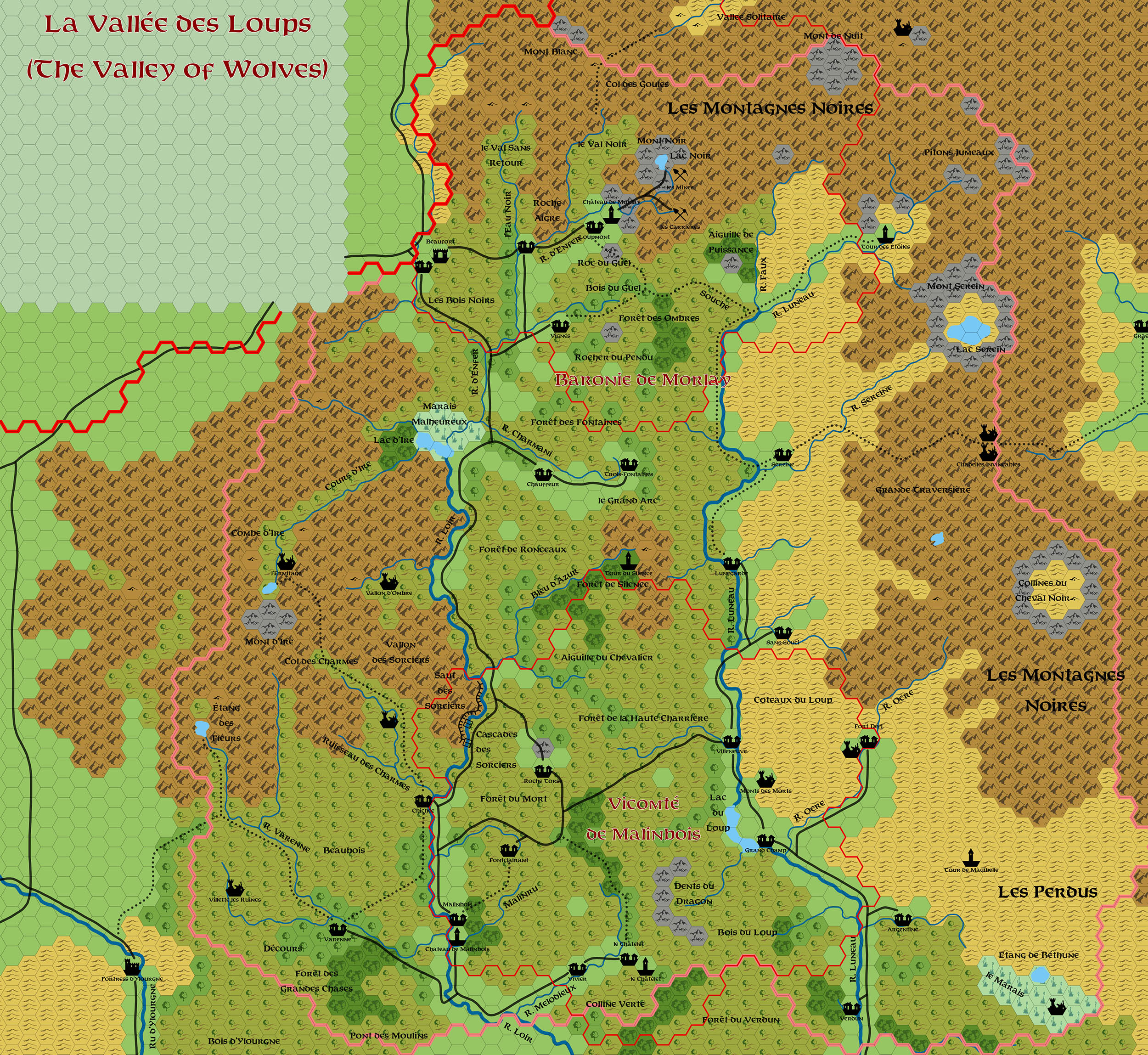 PC4 The Valley of Wolves, 1 mile per hex, by Emma Rome, September 2023