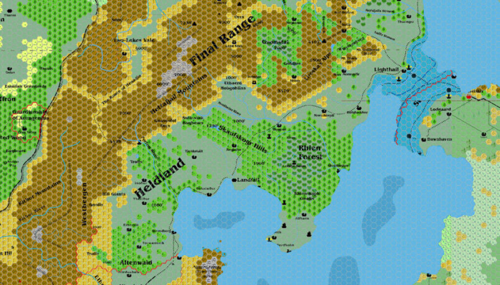 Antalia 2300 BC, 8 miles per hex work-in-prorgess, by John Calvin, November 2010