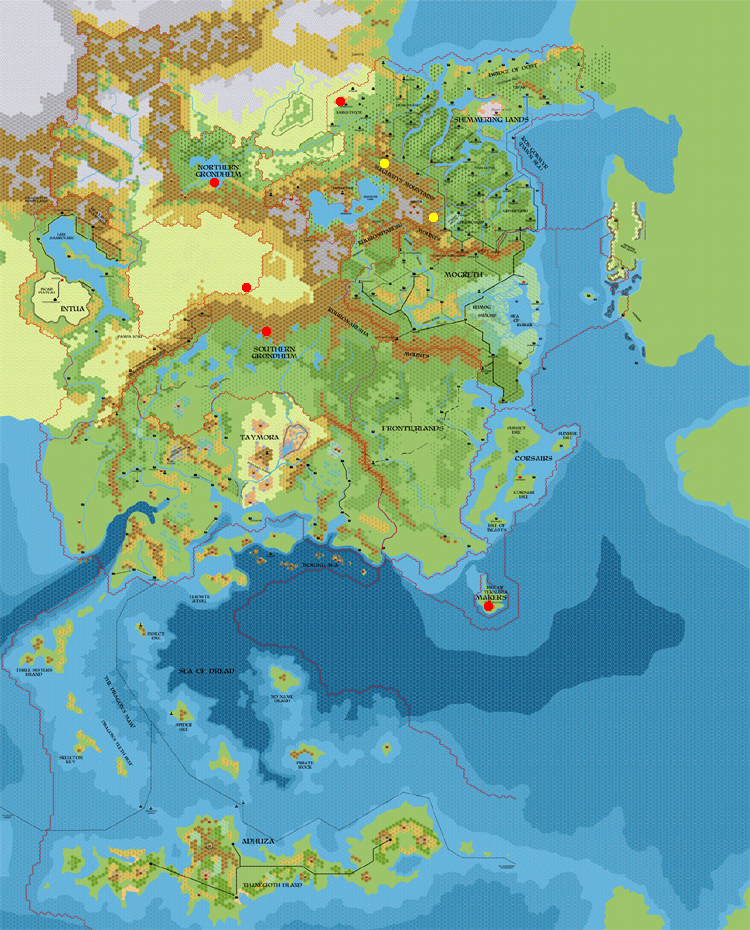 Blackmoor Sites 2300 BC, 8 miles per hex, by John Calvin, August 2012 (version 2)