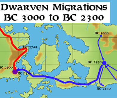 Dwarven Migrations BC 3000 to BC 2300, by John Calvin, June 2012 (version 1)