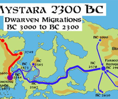 Dwarven Migrations BC 3000 to BC 2300, by John Calvin, August 2012 (version 2)