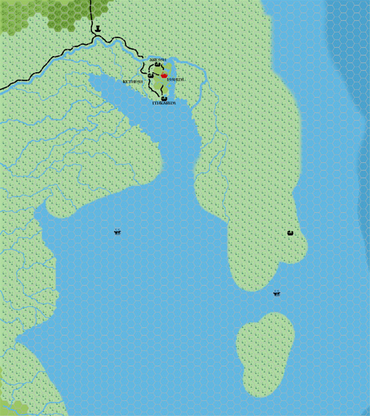 Isshum 2300 BC, 2 miles per hex, by John Calvin, October 2011