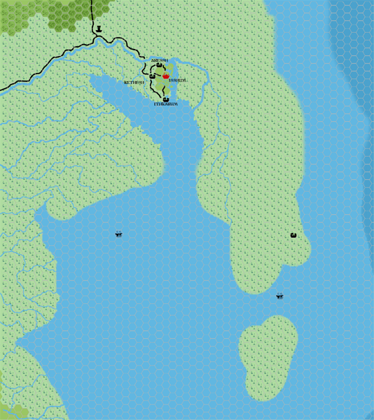 Isshum 2300 BC, 2 miles per hex, by John Calvin, October 2011
