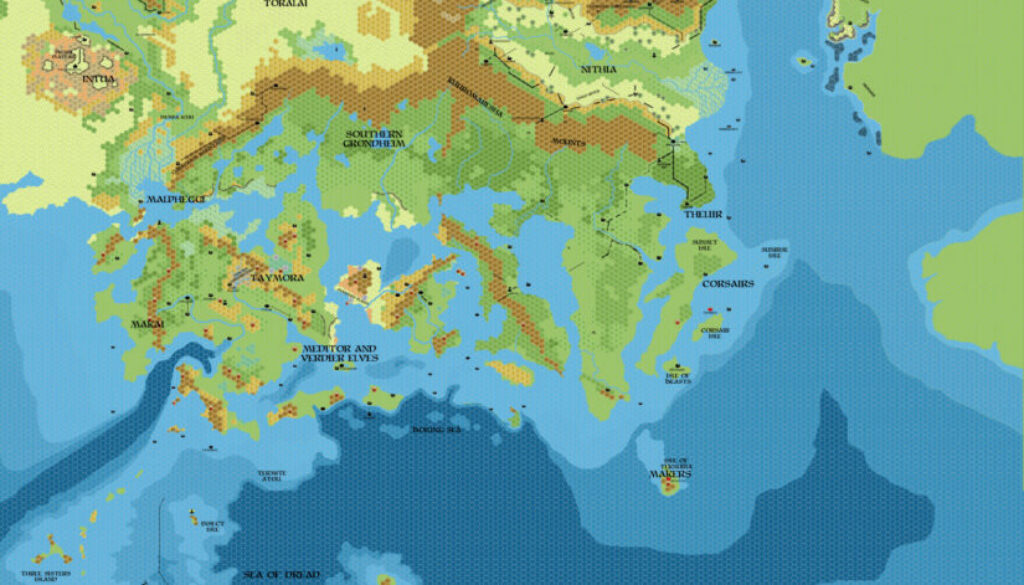 Known World 1750 BC, 8 miles per hex, by John Calvin, January 2012 (version 2)