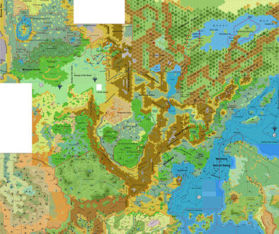 Known World North, 8 miles per hex work-in-prorgess, by John Calvin, November 2010 (version 2)