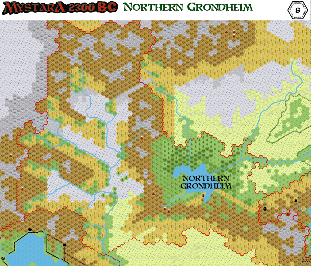North Grondheim 2300 BC, 8 miles per hex, by John Calvin, July 2012 (version 1)