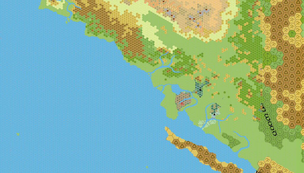Pelatan, 24 miles per hex, by John Calvin, April 2011 (version 2)