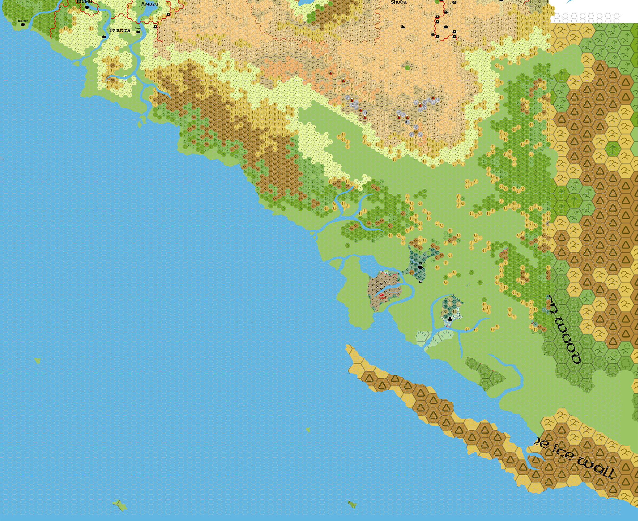 Pelatan, 24 miles per hex, by John Calvin, April 2011 (version 2)
