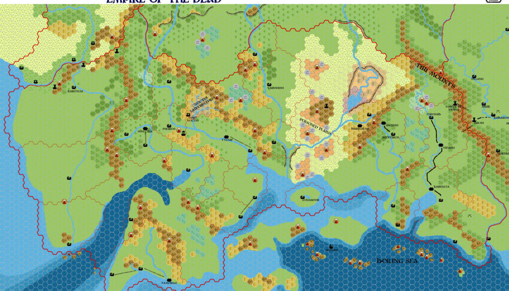 Taymora 2300 BC, 8 miles per hex, by John Calvin, January 2011 (version 4)