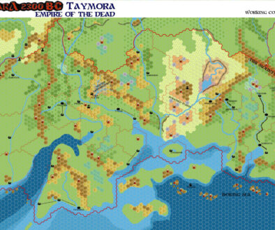 Taymora 2300 BC, 8 miles per hex, by John Calvin, January 2011 (version 4)