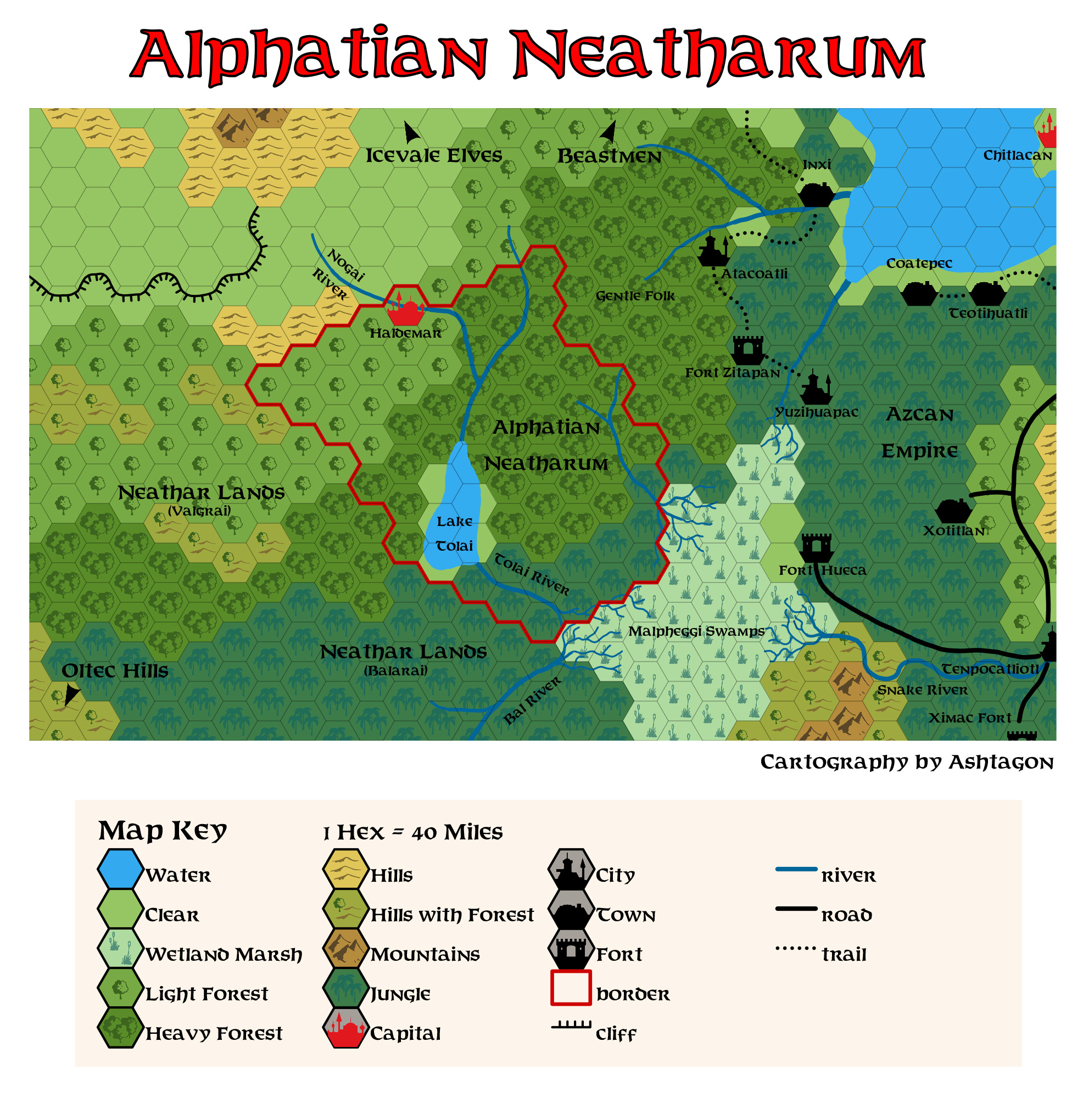 Alphatian Neatharum, 40 miles per hex, by Emma Rome, February 2026