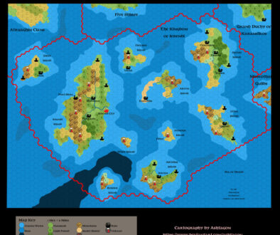GAZ4 The Kingdom of Ierendi, 8 miles per hex, by Emma Rome, August 2024