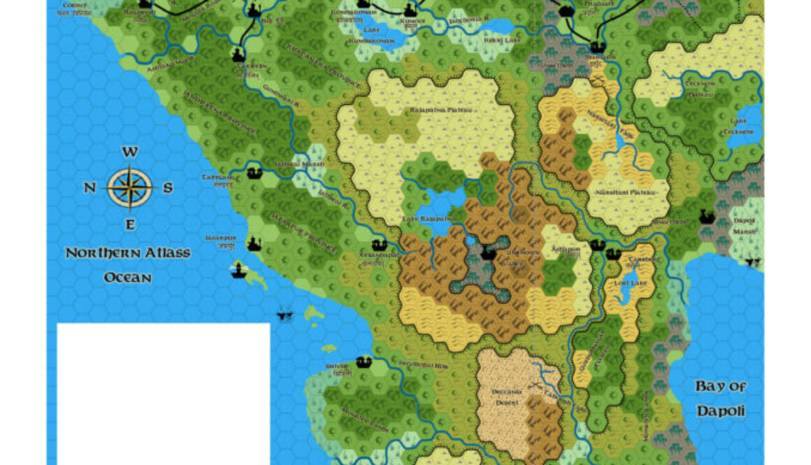 HWA3 Kingdom of Shahjapur, 8 miles per hex, by Emma Rome, April 2026