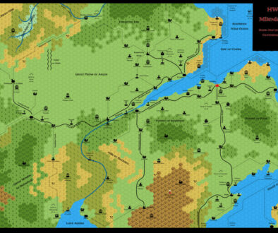 HWR3 The Milenian Empire, 8 miles per hex, by Emma Rome, October 2023