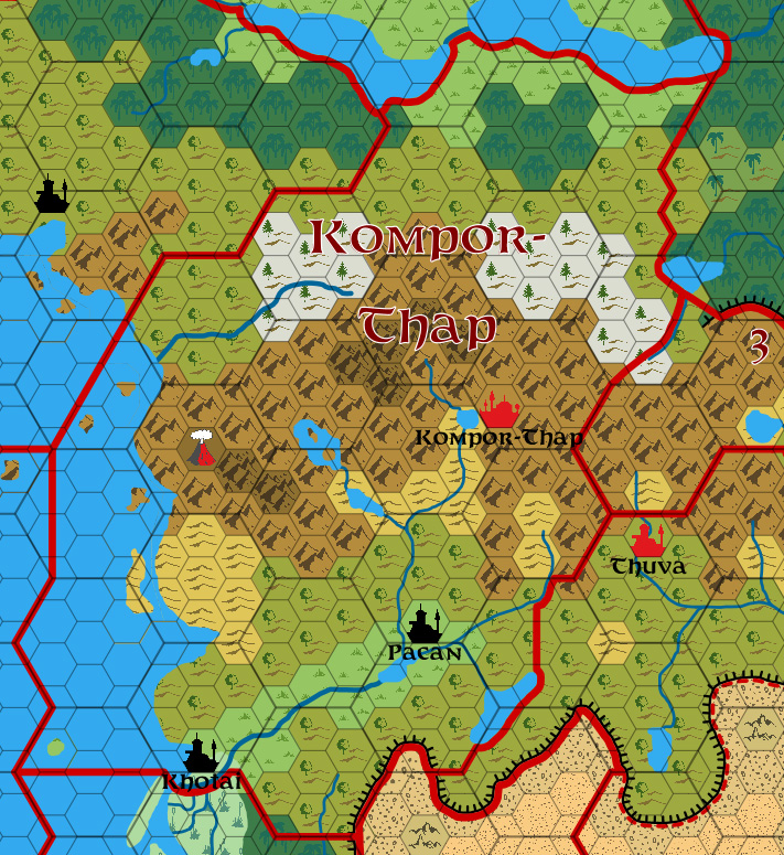 Kompor Thap, 24 miles per hex, by Emma Rome, February 2025
