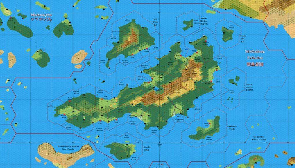 Myoshima, 8 miles per hex, by Emma Rome, June 2026 (version 2)