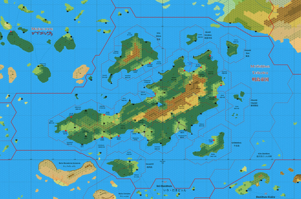 Myoshima, 8 miles per hex, by Emma Rome, June 2026 (version 2)