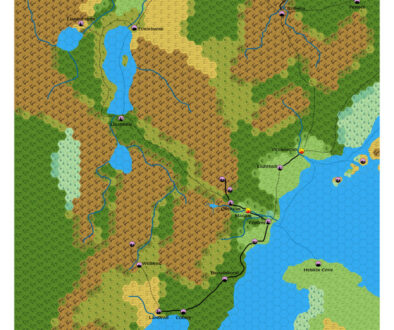 Maganshire in Norwold, 24 miles per hex, by Emma Rome, October 2025