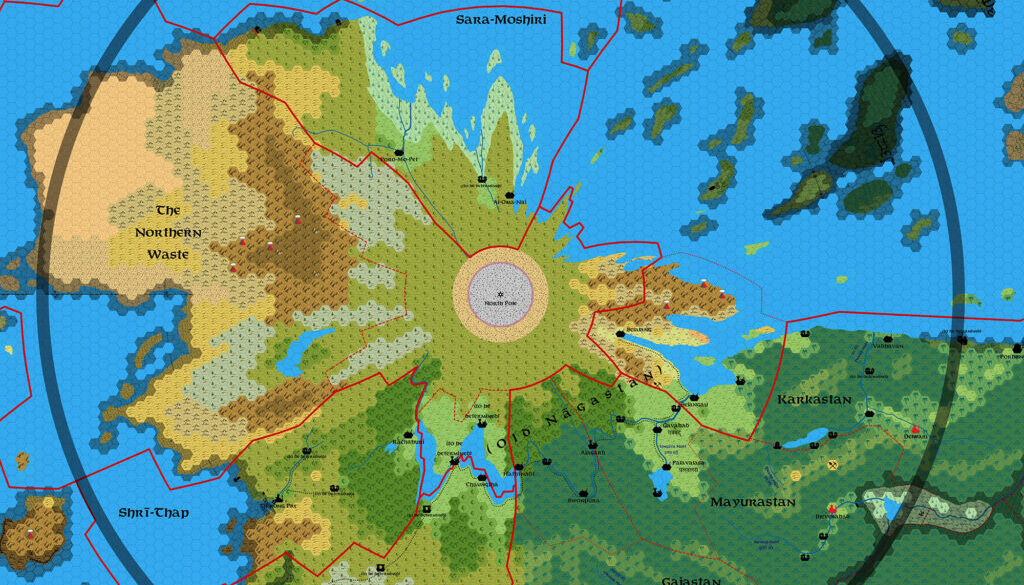 Patera North Pole, 8 miles per hex, by Emma Rome, November 2025 (version 1)