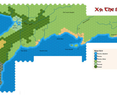 X9 The Savage Coast, 24 miles per hex, by Emma Rome, March 2026