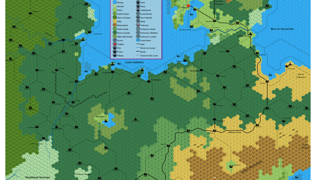 HWR1 The Azcan Empire, 8 miles per hex, by Emma Rome, September 2026 (version 2)