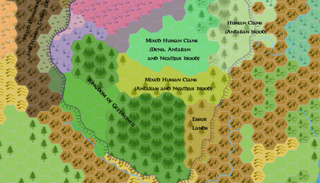 Denagoth Plateau around 630 AC, 24 miles per hex, by Simone Neri, March 2006