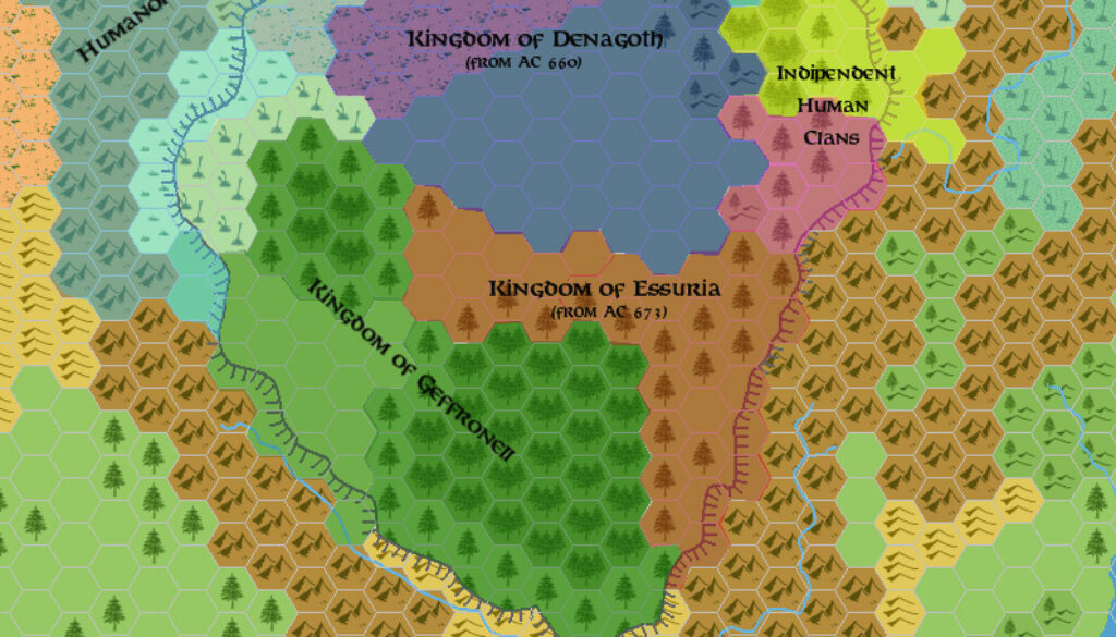 Denagoth Plateau 660-689 AC, 24 miles per hex, by Simone Neri, March 2006