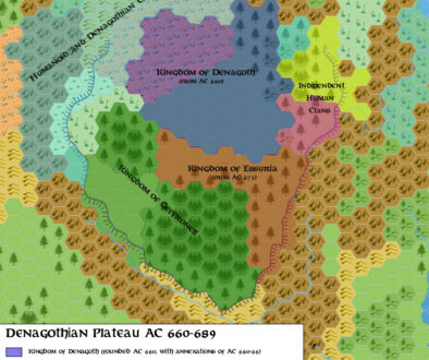 Denagoth Plateau 660-689 AC, 24 miles per hex, by Simone Neri, March 2006