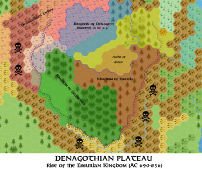 Denagoth Plateau 690-856 AC, 24 miles per hex, by Simone Neri, March 2006