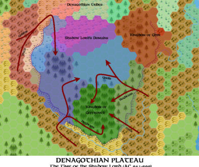 Denagoth Plateau 861-899 AC, 24 miles per hex, by Simone Neri, March 2006