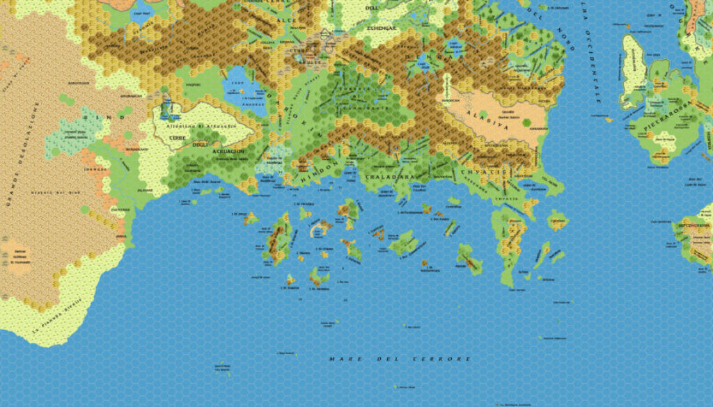 The Known World, 24 miles per hex, by Simone Neri, March 2007 (geographical version)