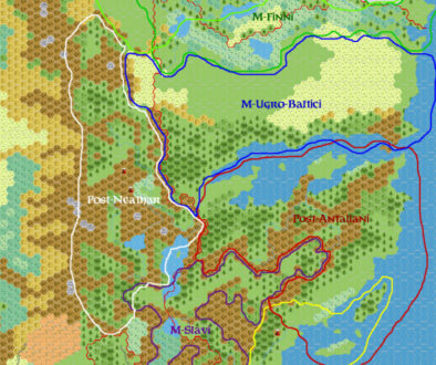 Norwold Ethnographical, 24 miles per hex, by Simone Neri, May 2006 (version 2)