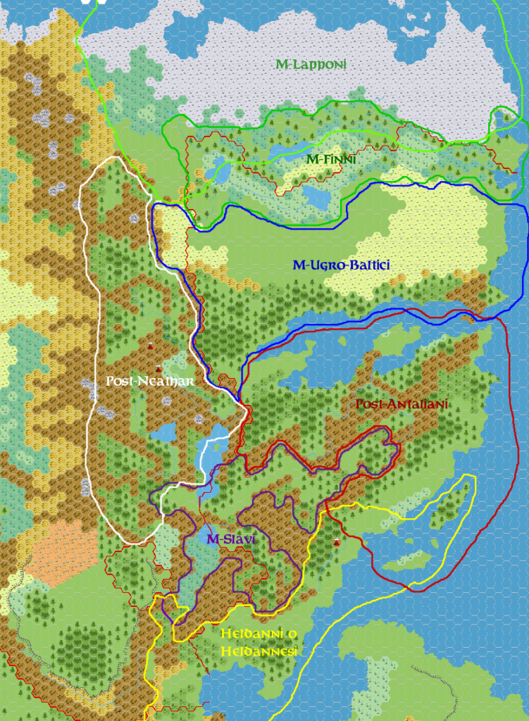 Norwold Ethnographical, 24 miles per hex, by Simone Neri, May 2006 (version 2)