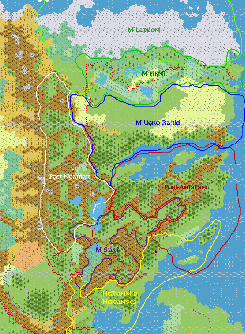 Norwold Ethnographical, 24 miles per hex, by Simone Neri, May 2006 (version 2)