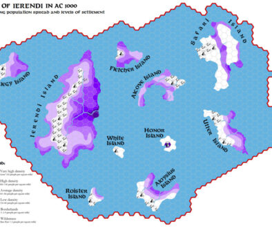 Ierendi, 8 miles per hex Demographic, by Simone Neri, March 2014