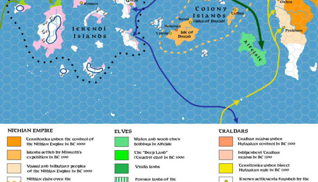 Ierendi and Colony Islands 1300-600 BC, 24 miles per hex, by Simone Neri, March 2014