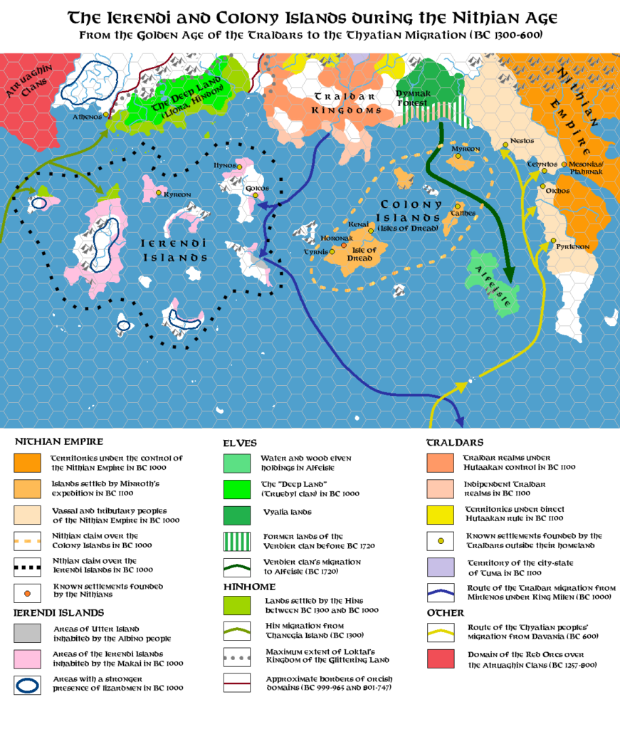 Ierendi and Colony Islands 1300-600 BC, 24 miles per hex, by Simone Neri, March 2014