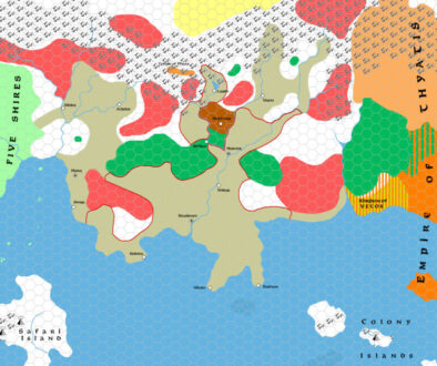 Traladara 458 BC to 350 AC, 8 miles per hex, by Simone Neri, September 2013
